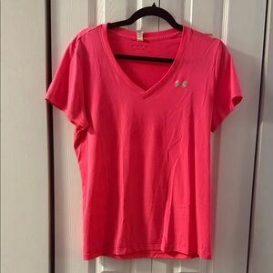 Under Armour Women's Bright Pink V-Neck Tee